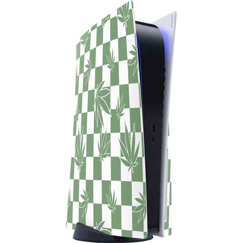 Marijuana Green Checkered PlayStation PS5 Skins